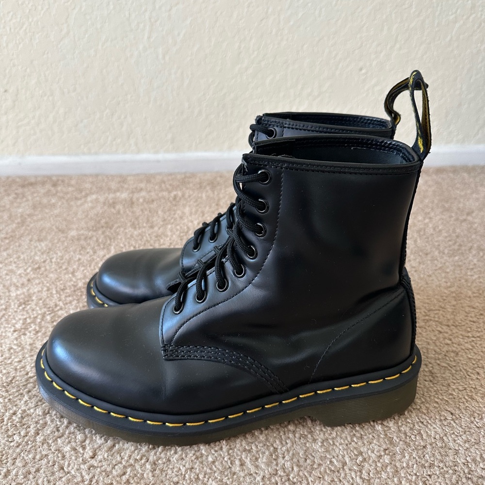 Dr Martens Black Boots Leather 1460 Sz 10 Men Lace Up With Original Box